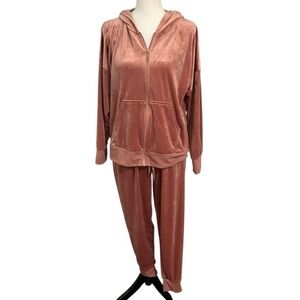 Felina XL Dusty Rose Velour Tracksuit Set